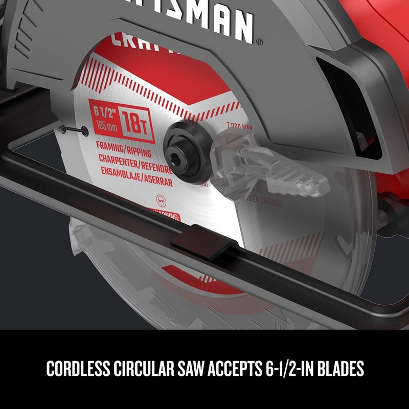 CRAFTSMAN V20 Cordless Circular Saw, 6-1/2 inch, Bare Tool Only