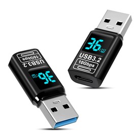 Quevati USB A to USB C Adapter (2 Pack), 10Gbps USB 3.2 Gen 2, Type A Male to C 3.2 Female Adapter Compatible with Phone 16 Pro Max/Pad and Thunderbolt 3/4, and Type C Devices