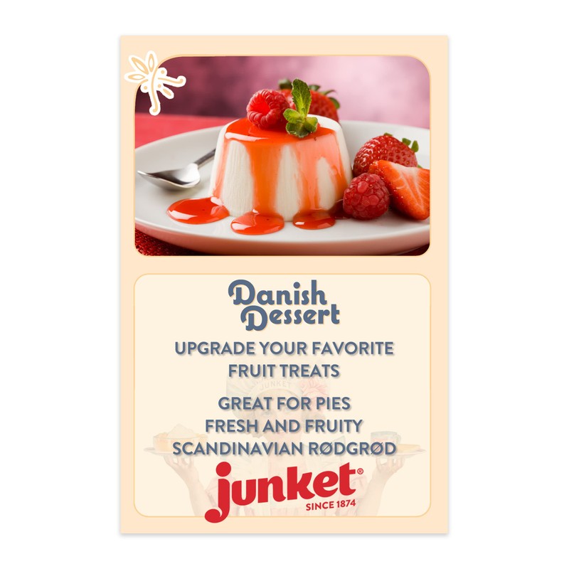 Junket Danish Dessert Strawberry 4.75 Oz (Pack of 6)