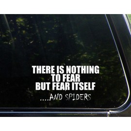 Sweet Tea Decals There is Nothing to Fear But Fear Itself...and Spiders - 7 1/4" x 3 3/4" - Vinyl Die Cut Decal/Bumper Sticker for Windows, Trucks, Cars, Laptops, Macbooks, Etc.