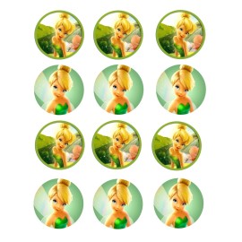 Sweets Party Treats 12 Tinkerbell Cupcake Topper EDIBLE Topper Tinkerbell Party Favor Frosting Sheet