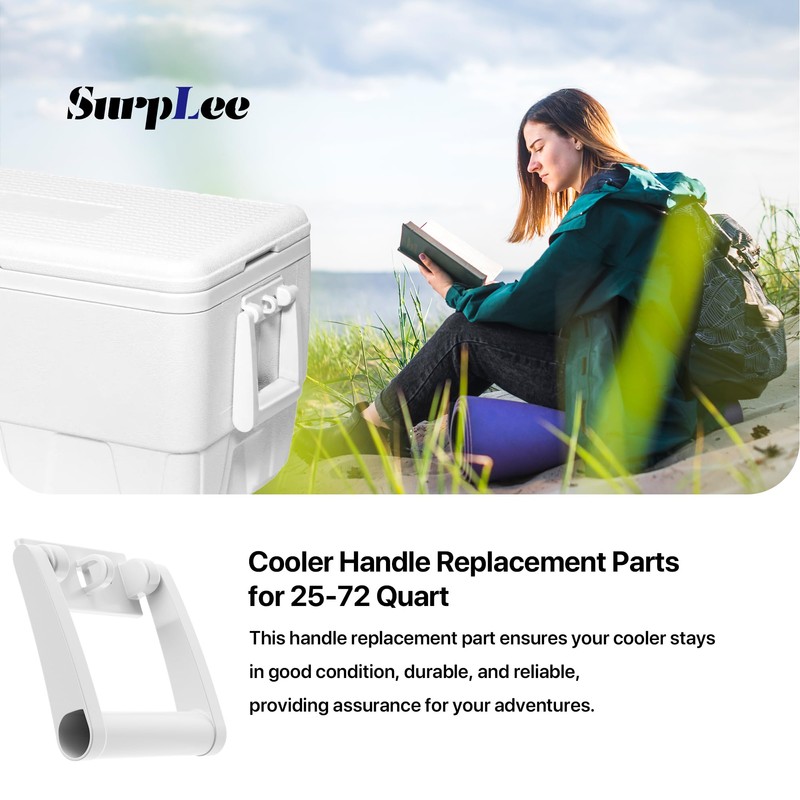 SurpLee Replacement Cooler Handles Parts for 25-72 Qt Coolers,High Strength