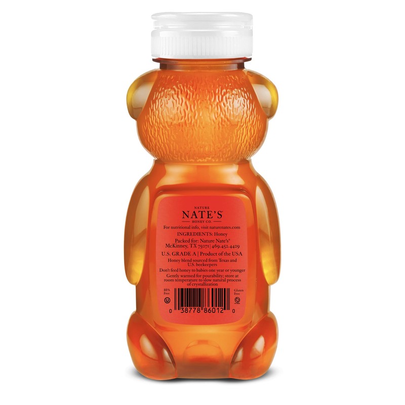 Nate's Texas 100% Pure, Raw & Unfiltered Honey - 12