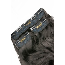 BOMBSHELL HAIR EXTENSIONS 250g 24" Flicky 3 Pieces Full Head Clip On Hair Extensions Hair Piece Wig (M03 DARKEST BROWN)