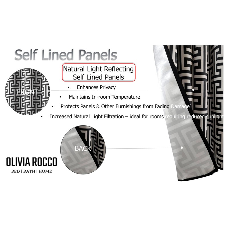 Olivia Rocco Milano Print Blackout Eyelet Curtains Thermal Insulated Ring