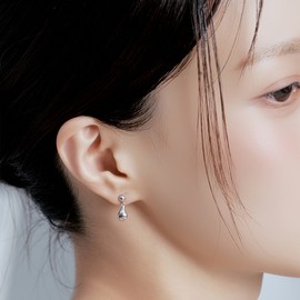 Gold&Deer 14K Goldfield Melting Drop Earrings White Gold / 골드앤디어 14K 골드필드 멜팅 드롭 귀걸이 화이트골드