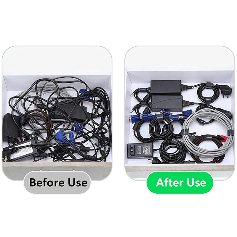 Oksdown Cable Tie Reusable Black 50 Pack Straps Adjustable Releasable