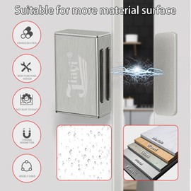 Jiayi Magnetic Cabinet Door Catches Adhesive 12 Pack Magnetic Door Latch Small Cabinet Magnetic Catch Stainless Steel Kitchen Magnetic Latch for Cupboard Closure Closet Door Closing for Drawer