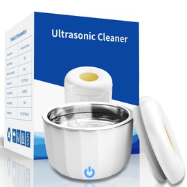 Ultrasonic Retainer Cleaner Machine for Denture, Jewelry, Nightguard, Portable Ultrasonic Jewelry Cleaner for Professional Cleaning at Home or Travel Use(White)