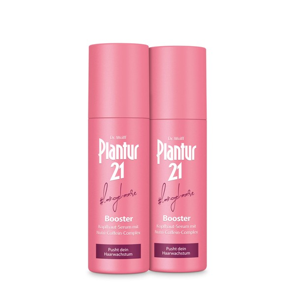 Plantur 21 #langehaare Booster - 2 x 125 ml - Scalp Serum with Caffeine Complex | Accelerates Hair Growth | Hair Care Anti-Hair Loss | Provides the Hair Root with Energy