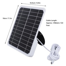 20W 5V Monocrystalline Solar Panel with 9.8ft Cable, IP68 Waterproof Wall Solar Panel Charger for Security Camera