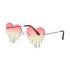 LJCZKA Melting Heart Sunglasses with Diamond, Dripping Heart Sunglasses Bling