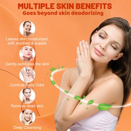 yoniagood 2 PCS Persimmon Soap Bar for Old People Smell, Natural Body Odor Control Bar Soap for Men & Women Deodorizing, Handmade Bath Bar Soap for Eliminating Strong Smell Odor Deeply Cleansing