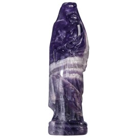 dssmboom Reiki Healing Madonna and Child Crystal Figurine, Hand Carved Blessed Virgin Mary with Baby Jesus Statue Catholic House Decoration, Amethyst