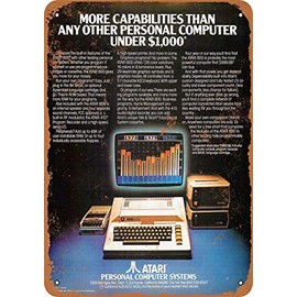 RetroRust 10 x 14 METAL SIGN - 1979 Atari 800 Personal Computer - Vintage Rusty Look