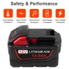 Unbranded 2PACK 12.0Ah Battery For Milwaukee For M18 18V Lithium
