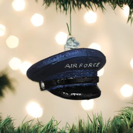 Old World Christmas AIR Force Cap Ornament, Blue