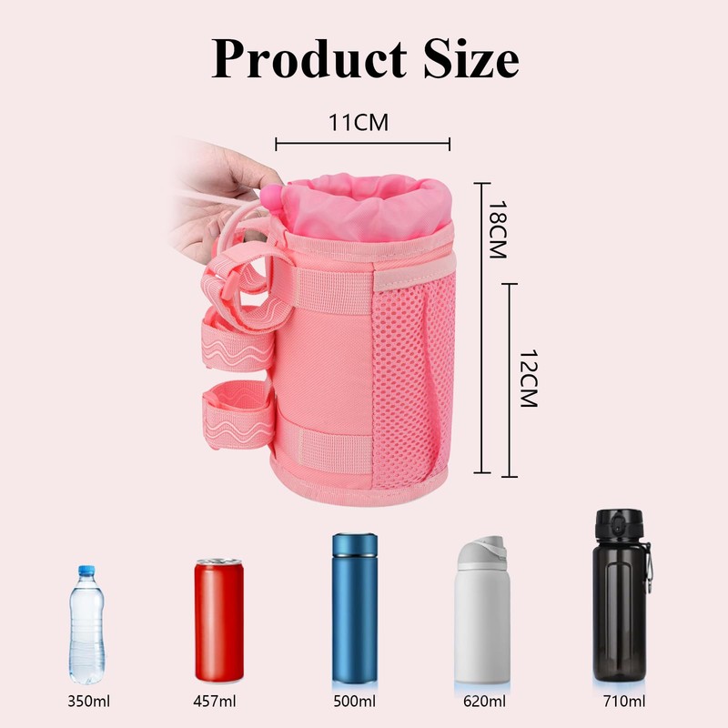 Janety Bottle Holder Bicycle, Bicycle Drink Holder with Mesh Pocket