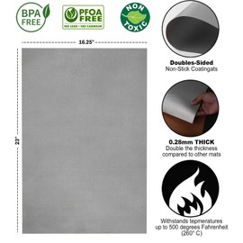 Oven Liners for Bottom of Electric & Gas Oven- Premium Heavy Duty Reusable Copper Grill Mats for Outdoor Gas Charcoal BBQ Grill Mat Non Stick Grilling Mat Protects Silver 3 Pack