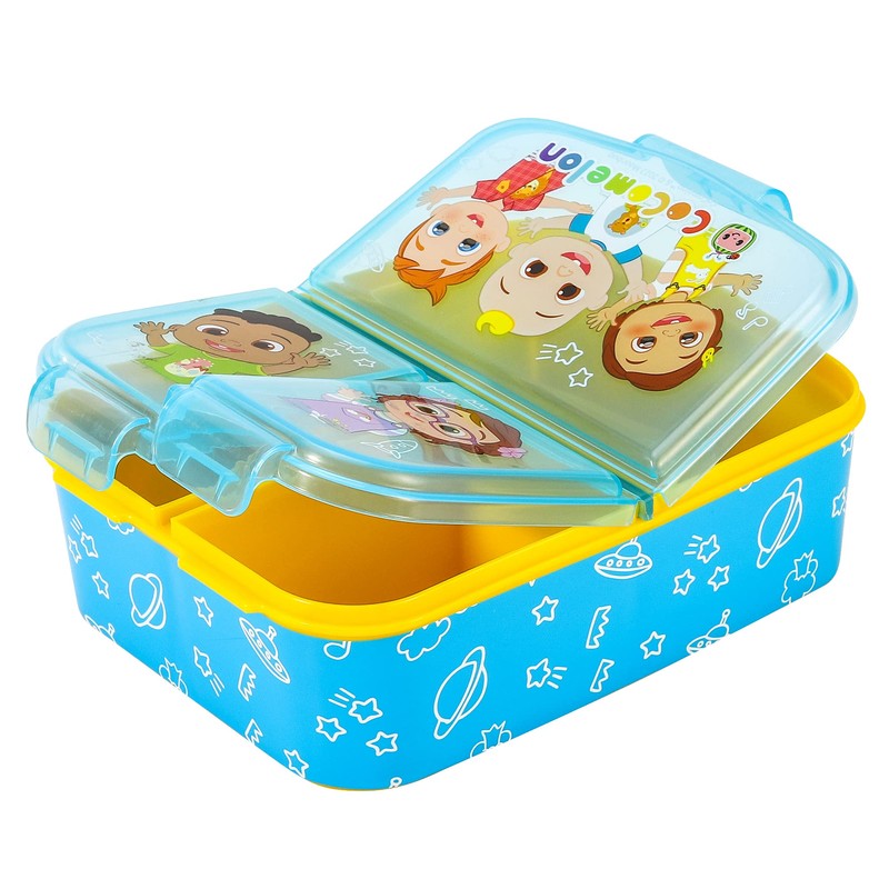 Zawadi Global Cocomelon Kids Childrens Multi Compartment Rectangular School Travel