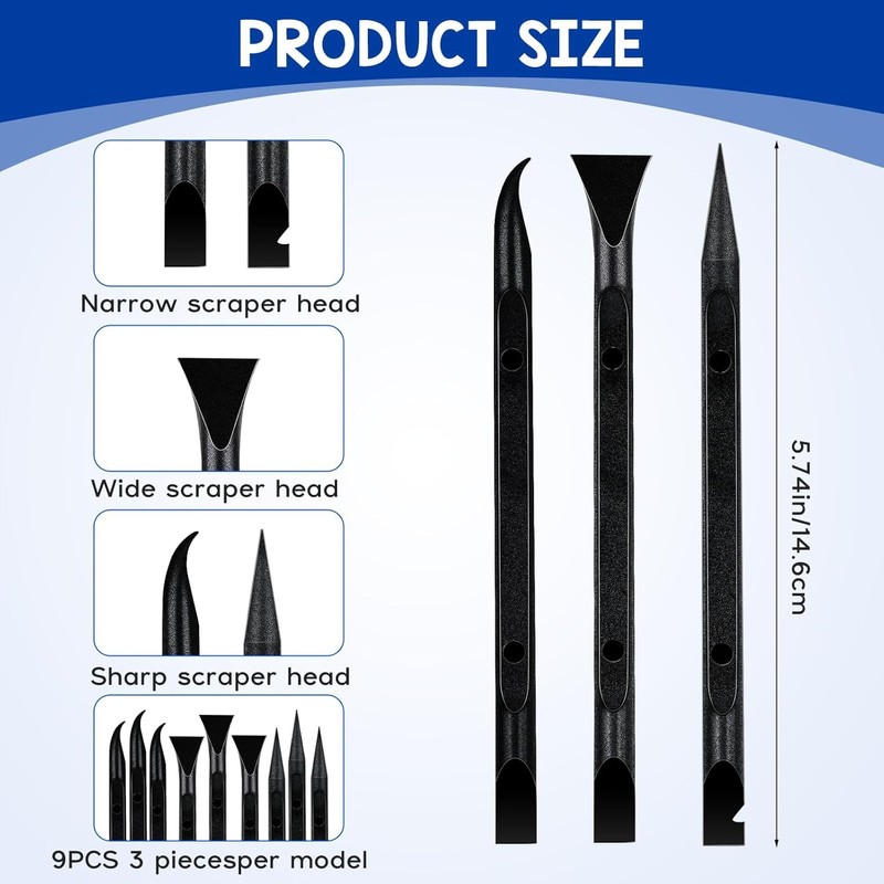 6 Pcs Plastic Scraper - Non-Scratch Crevice Cleaning Tool Multi-Purpose