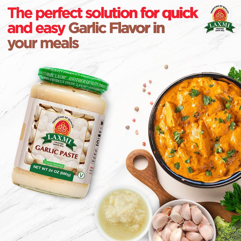 Laxmi Garlic Paste 24oz | Premium quality and pure Garlic,