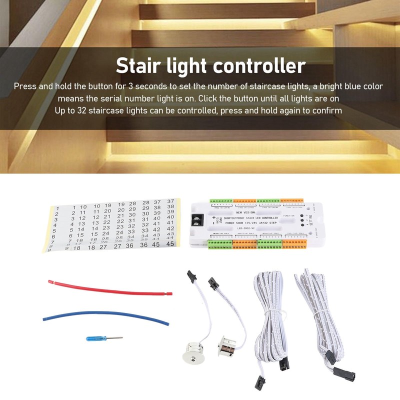 Ejoyous Stair Lighting with Motion Sensor, LED Stair Light Controller,