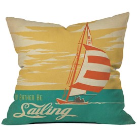 Deny Designs Anderson Design Group I Would Rather Be Sailing Throw Pillow, 16 x 16