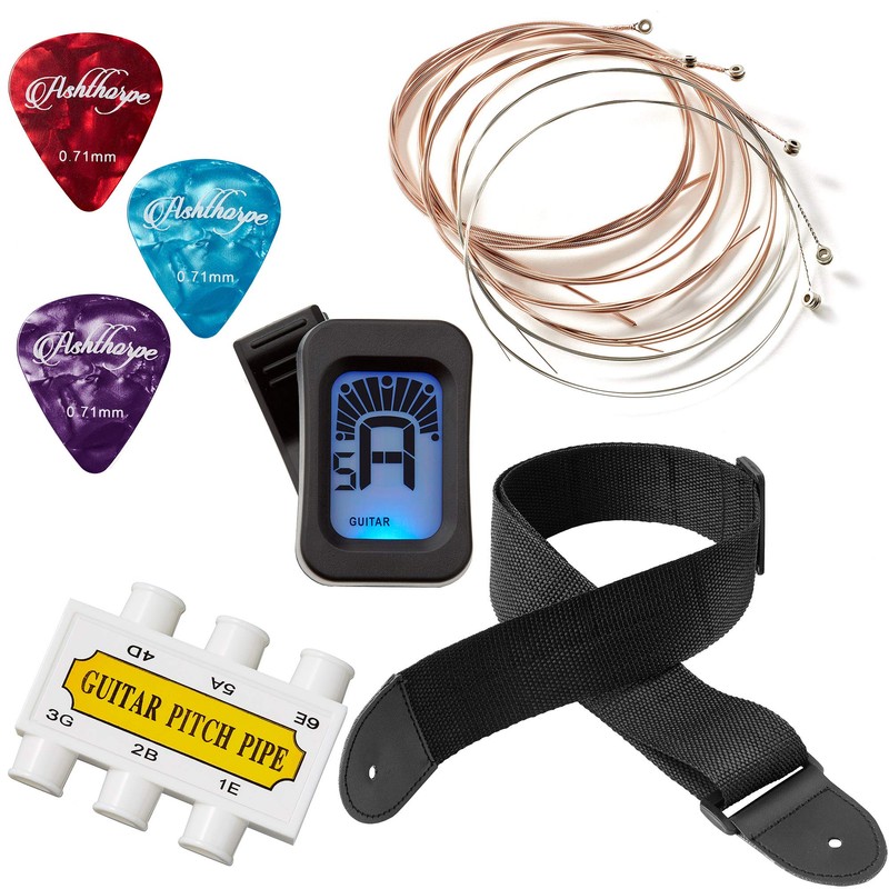 Ashthorpe Ashthorpe 38-inch Beginner Acoustic Guitar Package (Blue), Basic Starter