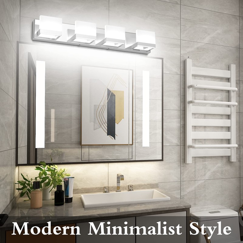 Tipace Dimmable Modern 4 Lights LED Vanity Light for Bathroom