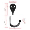 Fuxxer 6 Classic Iron Hooks Coat Hooks Clothes Hooks (Black)