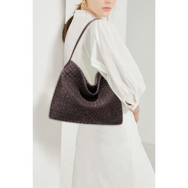 Slouchy Suede Woven Hobo Bags Women Trendy Suede Purse Crossbody Crescent Shoulder Satchel Bag Top Handle Tote Handbag