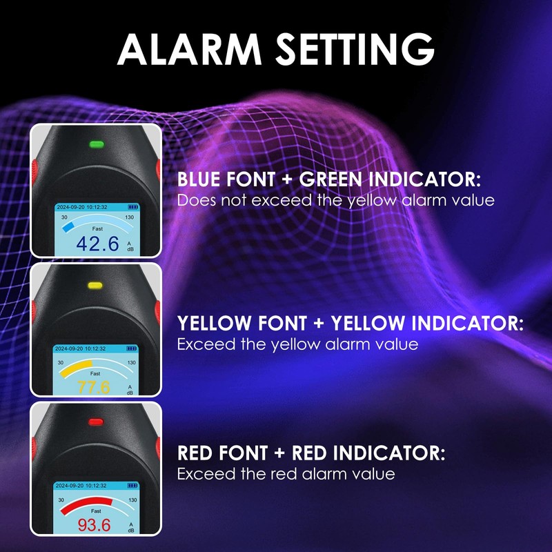 Sound Level Meter Decibel Meter Data Logger with A/C Frequency