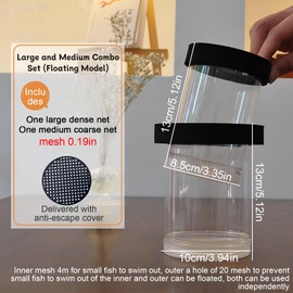 Aquarium Fish Breeding Box,Floating Fish Isolation Box,Floating Incubation Box, Aquarium Breeder Boxes Hatchery, Breeder Isolation Divider Hatching Boxes,Incubation for Small Fishes,Shrimp, Grouper