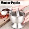 Mortar Pestle Set Stainless Steel Manual Garlic Press Grinder Crusher