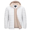 Cotrasen Mens Hooded Puffer Jacket Fleece Lined Insulated Jacket for