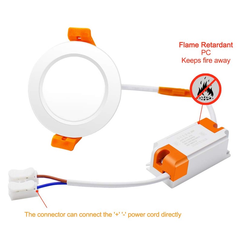 BIRRAY 2 Inch LED Recessed Lighting, 3000K Warm White, 3W(35W