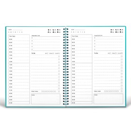 Undated Daily Planner, To Do List Planner, Hourly Planner, Time Management Manual and planner, 75 Sheets/150 Pages (5.2x7.5 inch, Green