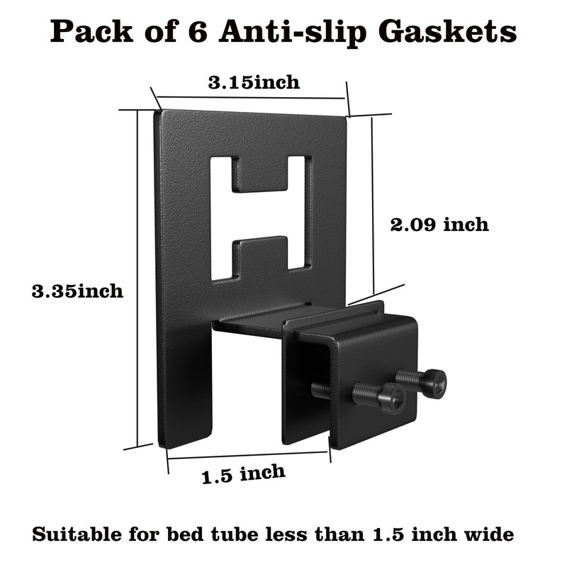 BetLight Unique 6 Pcs Black Metal Anti-Slip Mattress Gaskets, Keep