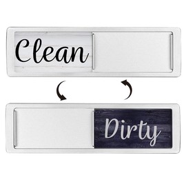 Dishwasher Magnet Clean Dirty Sign, Strong Magnet Clean Dirty Magnet for Dishwasher, Large Text Easy to Read Non-Scratch Magnetic Indicator Kitchen Decor (Wood White)