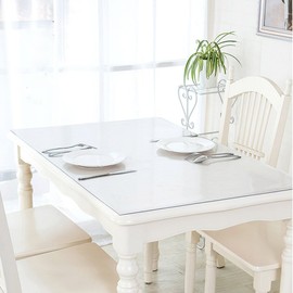 ETECHMART 40 x 72 Inches Clear PVC Table Cover Protector, 1.5mm Thick Plastic Rectangular Desk Pad, Waterproof Vinyl Table Top Protector for 6ft Coffee Table, Writing Desk