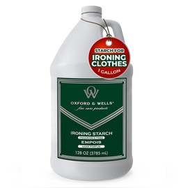 Oxford & Wells Premium Wrinkle Releaser Spray Starch - Ironing Spray, Original Scent, Non-Aerosol Fabric Care - Non-Flaking, Non-Streaking, Gentle on Fabrics - Wrinkle Spray for Clothes - 128 Ounce