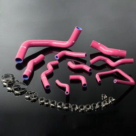 G-PLUS Silicone Radiator Hose Kit Compatible With Nissan Silvia 200SX 240SX S13 S14 S15 SR20DET,Pink
