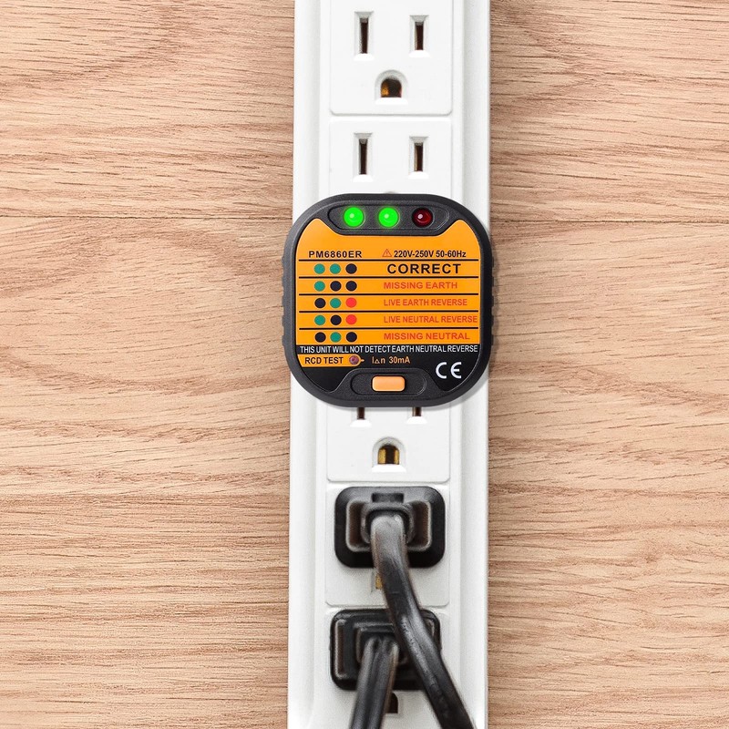 Nachar Socket Tester, 220-250V Circuit Polarity Voltage Detector Electric Socket