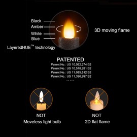 CozierGlow Flameless Taper Candles Flickering with Remote and Timer, 3D Moving Flame Taper Candle Battery Operated to 400 Hours, 9 Inch Window Candles, (Black)