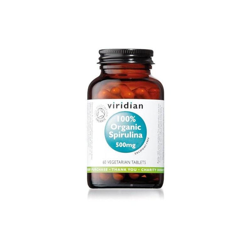 Spirulina 500mg 60 excipient-free tablets, Organic