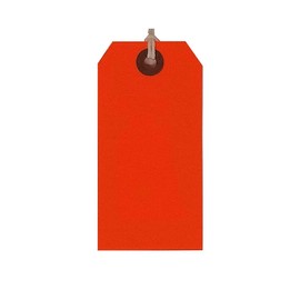 K-Kraft Gift Tags with String Options (#2 = 3.25 x 1.625 inches, PRE-Strung NEON Orange)