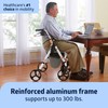 Medline Premium Empower Rollator Walker with Memory Foam Seat, Gray