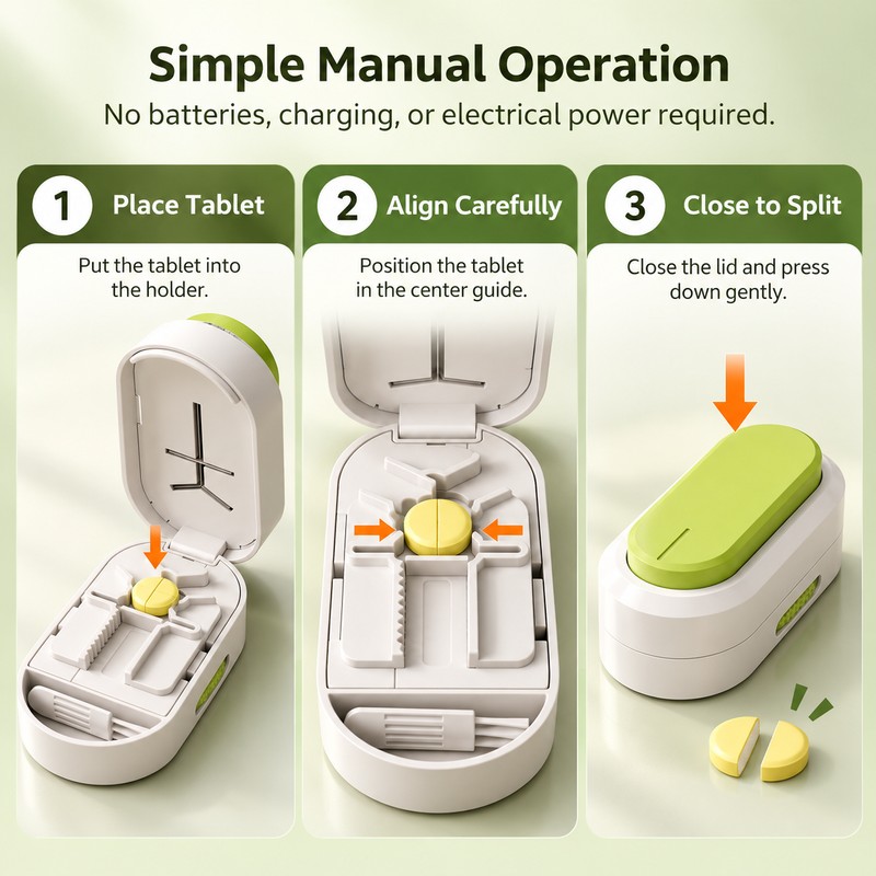 Portable Pill Cutter for Tablet Splitting – 304 Stainless Steel