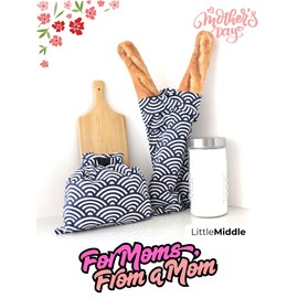 2 XL Beeswax Bread Bags for Homemade Bread, Sourdough – Reusable, Plastic-Free, Keeps Fresh, Washable, Compostable, Gift for Mother's Day